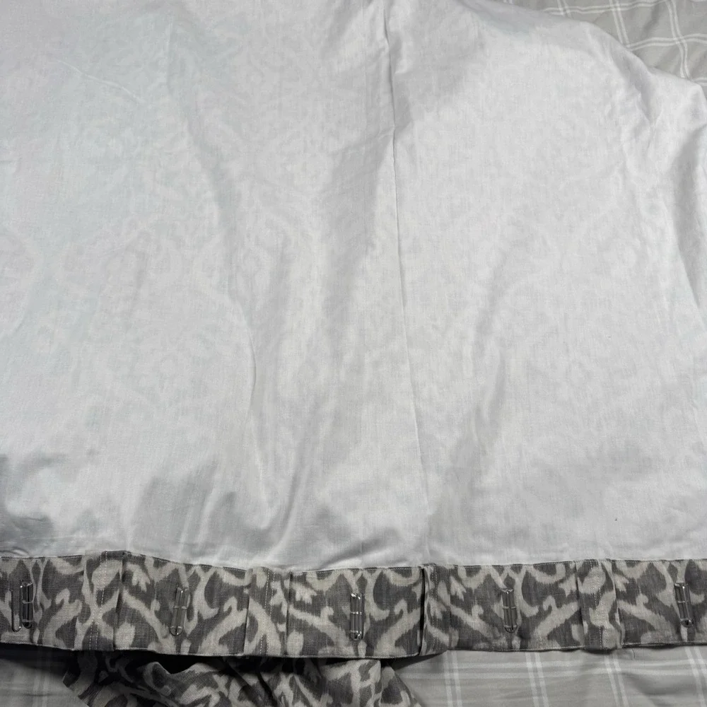 Pottery Barn INGRID DRAPE (1) 3-in-1 Pole Top GRAY IKAT 50x96